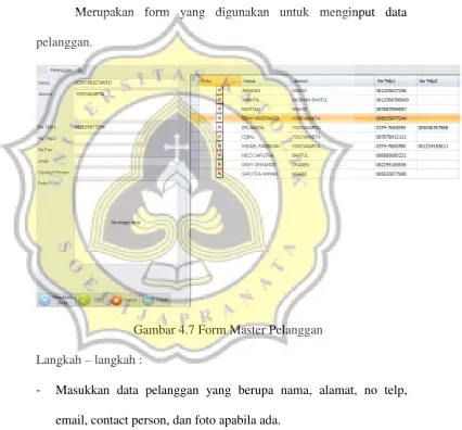 Gambar 4.7 Form Master Pelanggan  