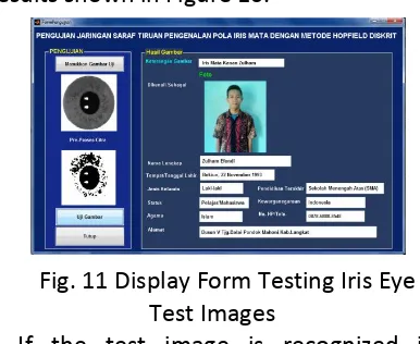 Fig. 10Display Form Load Testing Iris 