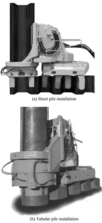 Figure 1.‘Silent piler’ jacking machines.