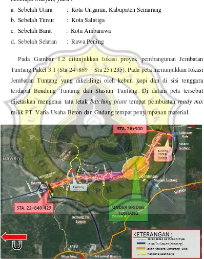 Gambar 1.2 Peta Lokasi Proyek Jembatan Tuntang Sumber: PT. Adhi Karya (Persero) Tbk. 