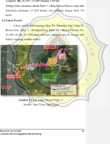 Gambar 1.1 Peta Lokasi Proyek Paket 3.1 