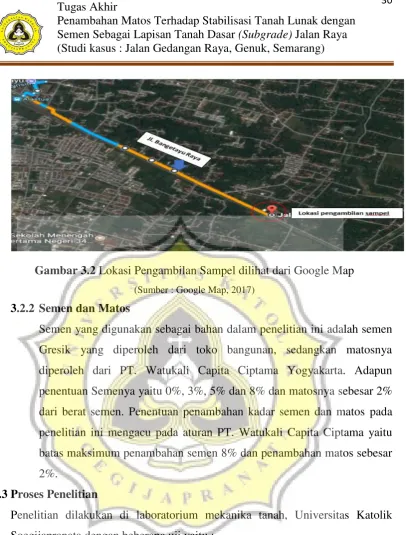 Gambar 3.2 Lokasi Pengambilan Sampel dilihat dari Google Map 