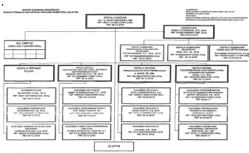 Gambar 4.1 Struktur Organisasi Badan Pendapatan Daerah Provinsi Sumatera Selatan
