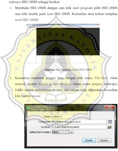 Gambar 3.6 Tampilan Awal HEC-HMS 