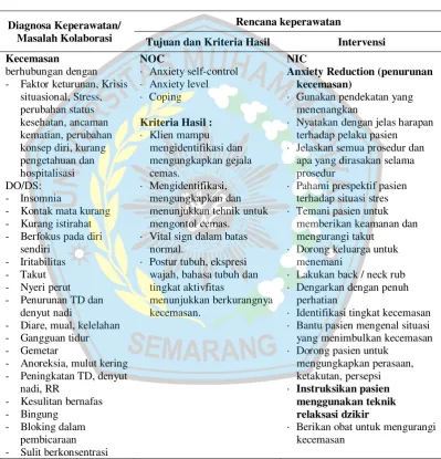 Tabel 2.4 Rencana Keperawatan 