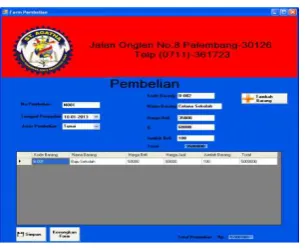 Gambar 12 : Form Pembelian 