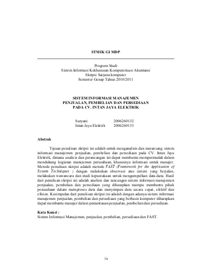 Sistem Informasi Manajemen Penjualan Pembelian Dan Persediaan Pada Cv Intan Jaya Elektrik 0394
