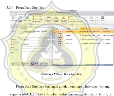 Gambar 4.7 Form Data Supplier 