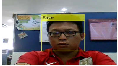 Gambar 3.1 Hasil Pendeteksian Wajah pada Sistem 