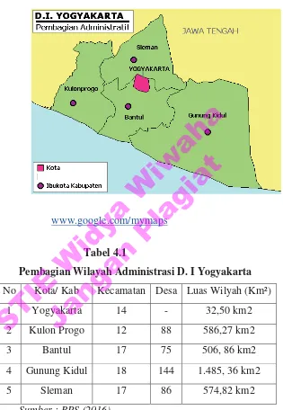 Gambar 4.1 Peta D.I Yogyakarta 