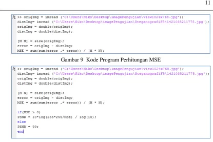 Gambar 9  Kode Program Perhitungan MSE 