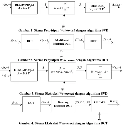 Gambar 4. Skema Ekstraksi Watermark dengan Algoritma DCT