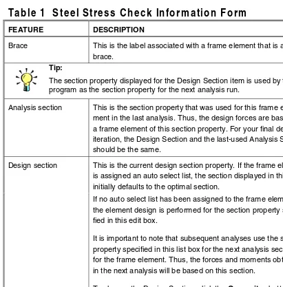 Table 1  Steel Stress Check Information Form