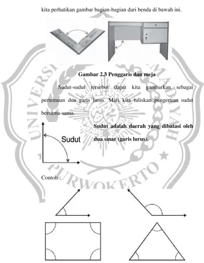 Gambar 2.3 Penggaris dan meja