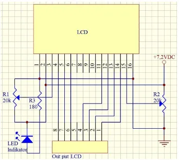 Gambar 2.10 Skematik LCD 16 x 2