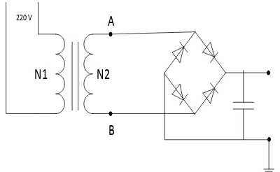 Gambar 4.2. Rangkaian Penyesuaian Sensor  Tegangan Menggunakan System Jembatan Gelombang Penuh 