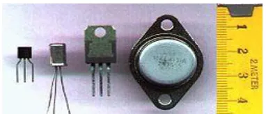 Gambar 2.3. Dimensi dari Jenis Jenis Transistor di bandingkan terhadap pita ukur 