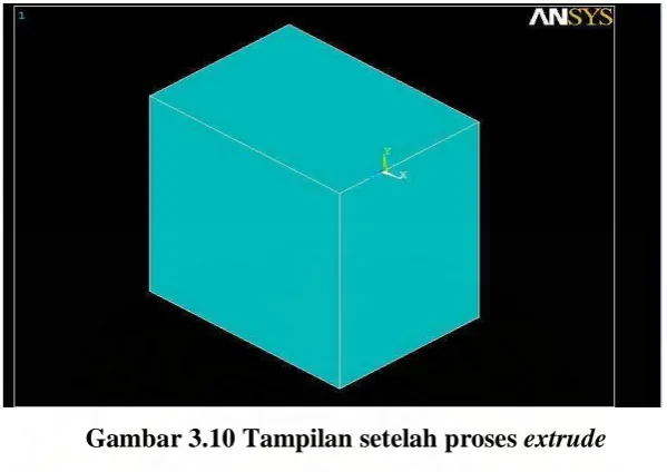 Gambar 3.10 Tampilan setelah proses extrude 