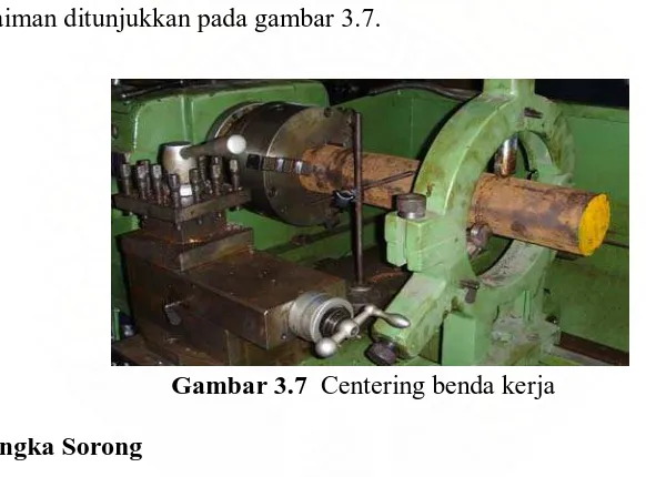 Gambar 3.7  Centering benda kerja 