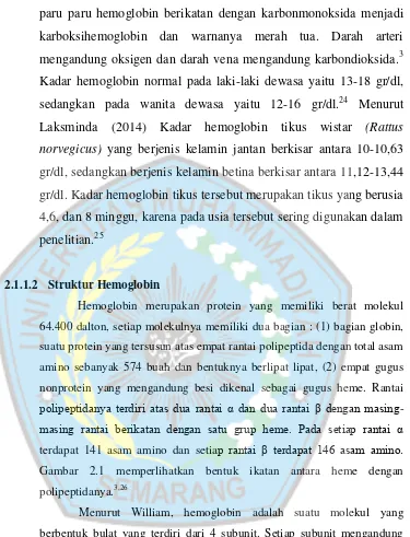 Gambar 2.1 memperlihatkan bentuk ikatan antara heme dengan 