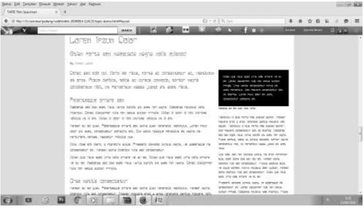 Gambar 7. Specimen Custom typefaces Tapis Dalam Halaman Web 