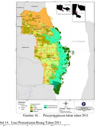 Gambar 16.  Peta penggunaan lahan tahun 2011 