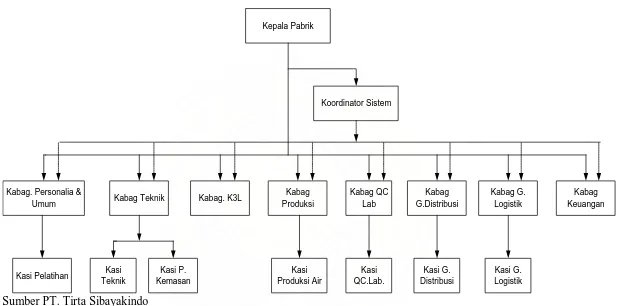 Gambar 2.1 Struktur Organisasi PT. Tirta Sibayakindo 