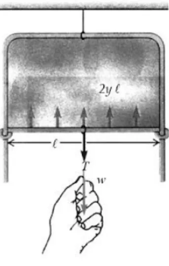 Gambar 2.  Rangkaian kawat untuk mengukur tegangan permukaan selaput tipis larutan                  sabun