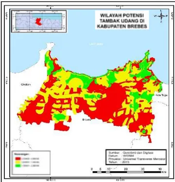Gambar 3. Wilayah potensi tambak udang di Kecamatan Pesisir Kabupaten Brebes 