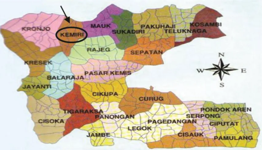 Gambar 3.1: Peta Wilayah Desa Kemiri  Data Letak Geografis 