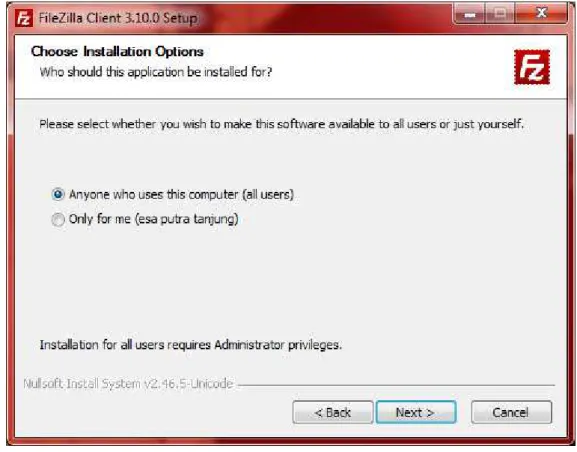 Gambar 4.2 Choose Isntalation Options 
