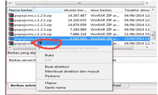 Gambar 4.19 mengisi form filezilla 