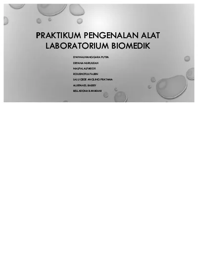 Praktikum Pengenalan Alat Laboratorium Biomedik