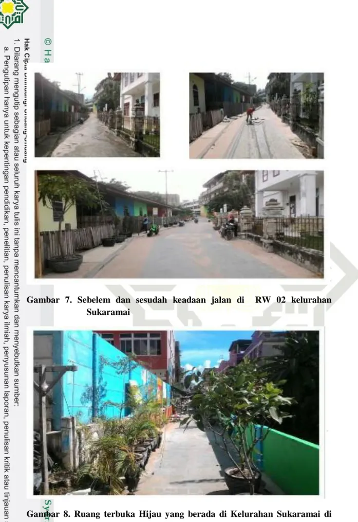 Gambar  7.  Sebelem  dan  sesudah  keadaan  jalan  di    RW  02  kelurahan  Sukaramai 