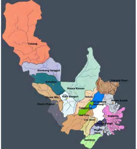 Gambar 1. Peta Wilayah Kabupaten Kutai Kartanegara 