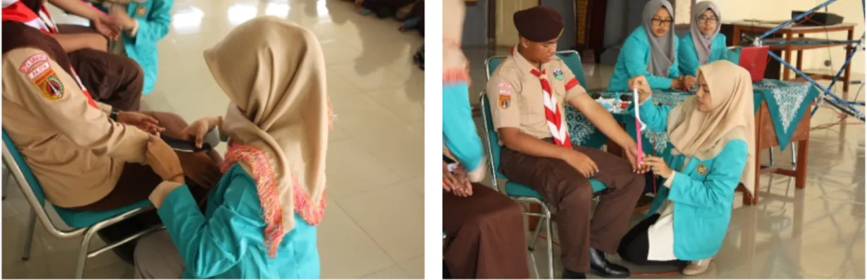 Gambar 2. Pemasangan kinesiotaping untuk penanganan DQS