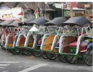 Gambar 2. Becak adalah salah satu moda transportasi  yang  ramah  lingkungan  (sumber: 