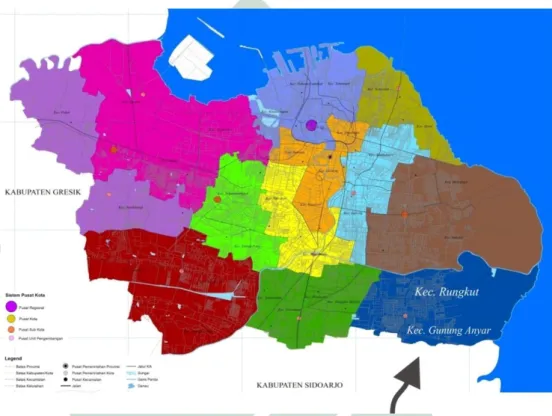 Gambar 3.1 Peta Kota Surabaya- Kecamatan Rungkut &amp; Gunung Anyar 