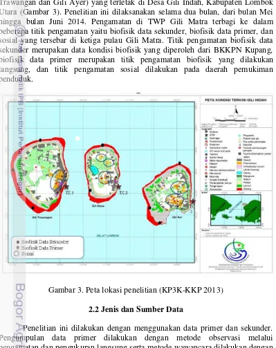 Gambar 3. Peta lokasi penelitian (KP3K-KKP 2013) 