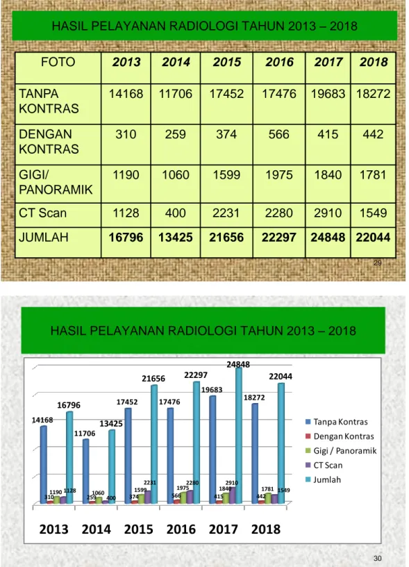 Tabel 2.8 Hasil Pelayanan Radiologi 