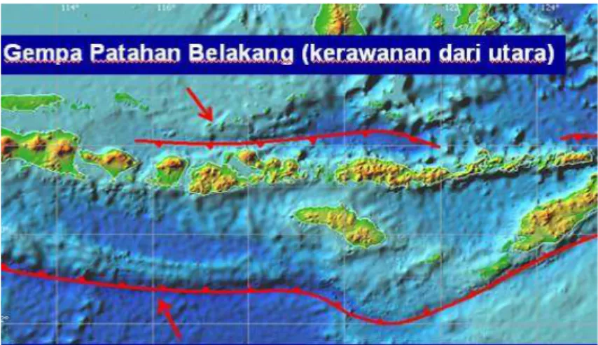 Gambar 1: Area sumber tsunami di sekitar Bali 