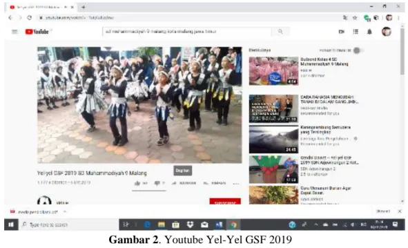 Gambar 2. Youtube Yel-Yel GSF 2019 