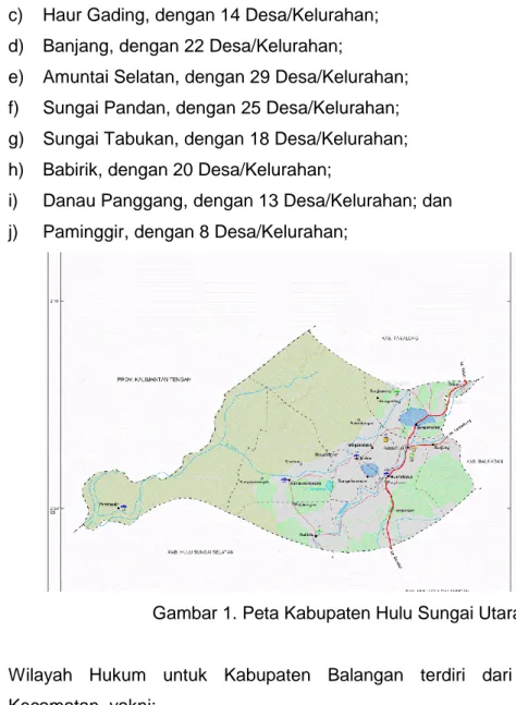 Gambar 1. Peta Kabupaten Hulu Sungai Utara 