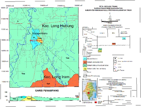 Gambar 2. Peta geologi daerah Dondang, Kecamatan Muara Jawa,   Kabupaten Kutai Kartanegara 