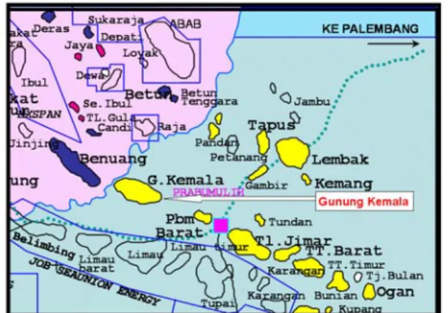 Gambar 1  Peta lokasi Lapangan Gunung  Kemala 