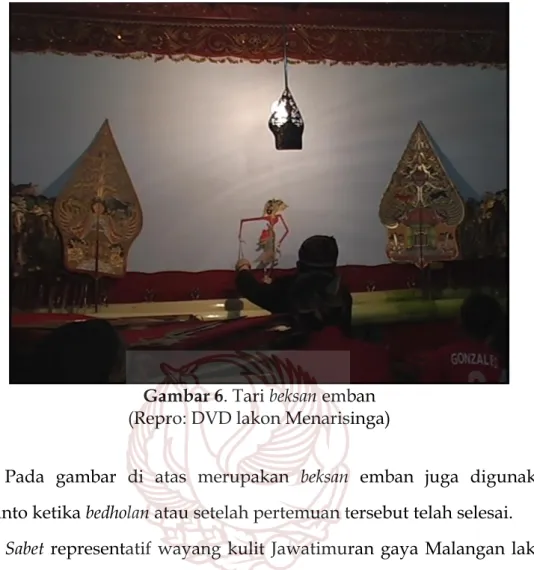 Gambar 6. Tari beksan emban   (Repro: DVD lakon Menarisinga) 