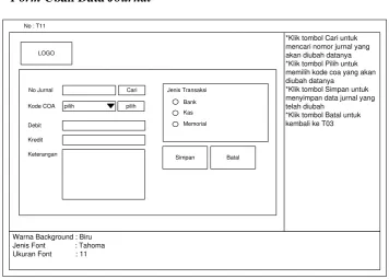 Gambar 3.23 Form Tambah Data Journal 