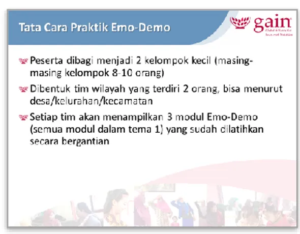 Gambar 15. Slide Tata Cara Praktik Emo-Demo 