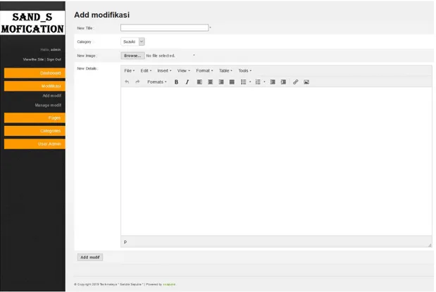 Gambar III.7. Halaman Pengelolaan Data Add Modifikasi 