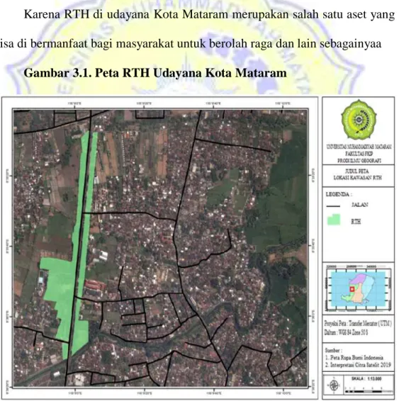 Gambar 3.1. Peta RTH Udayana Kota Mataram 